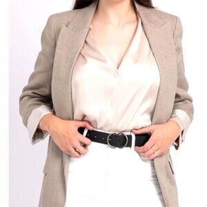 NWT Amsterdam Heritage Vicky BLACK Leather Belt - Sz 85-S-33.46 INCHES